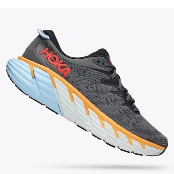 Hoka Men's Gaviota 4 Running Shoe in Castlerock / Anthracite Sneakers - Picture 2 of 9